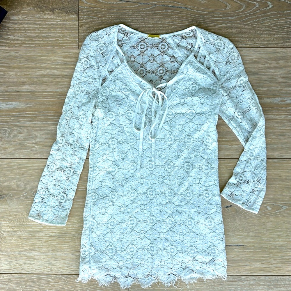 Rebecca Minkoff, crochet, knit lace top, size 2